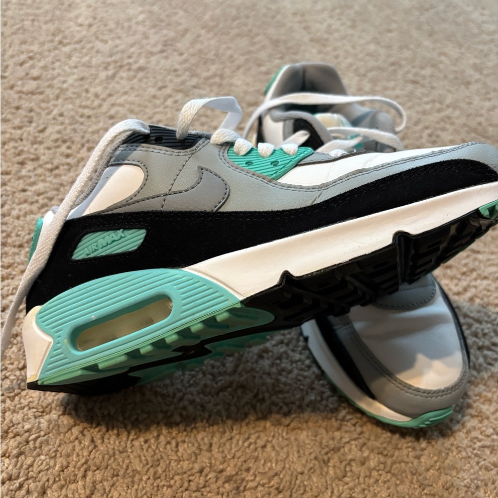 Big Kids Nike Air Max Sneakers in Gray and Turquoise